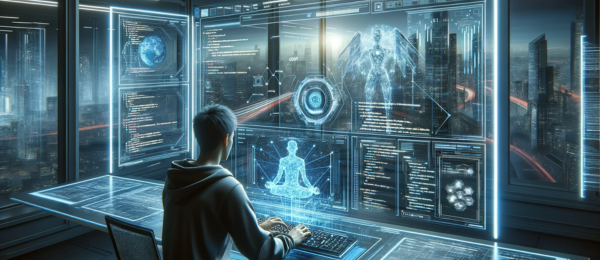 Laptop with code and AI